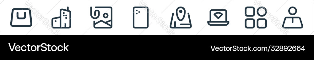 Myicon one line icons linear set quality Myicon one line icons linear set quality vector image