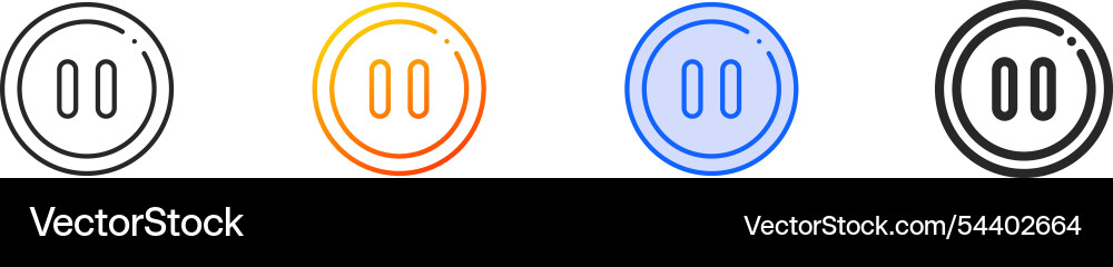 Pause button iconthin linear gradient blue stroke Pause button iconthin linear gradient blue stroke vector image