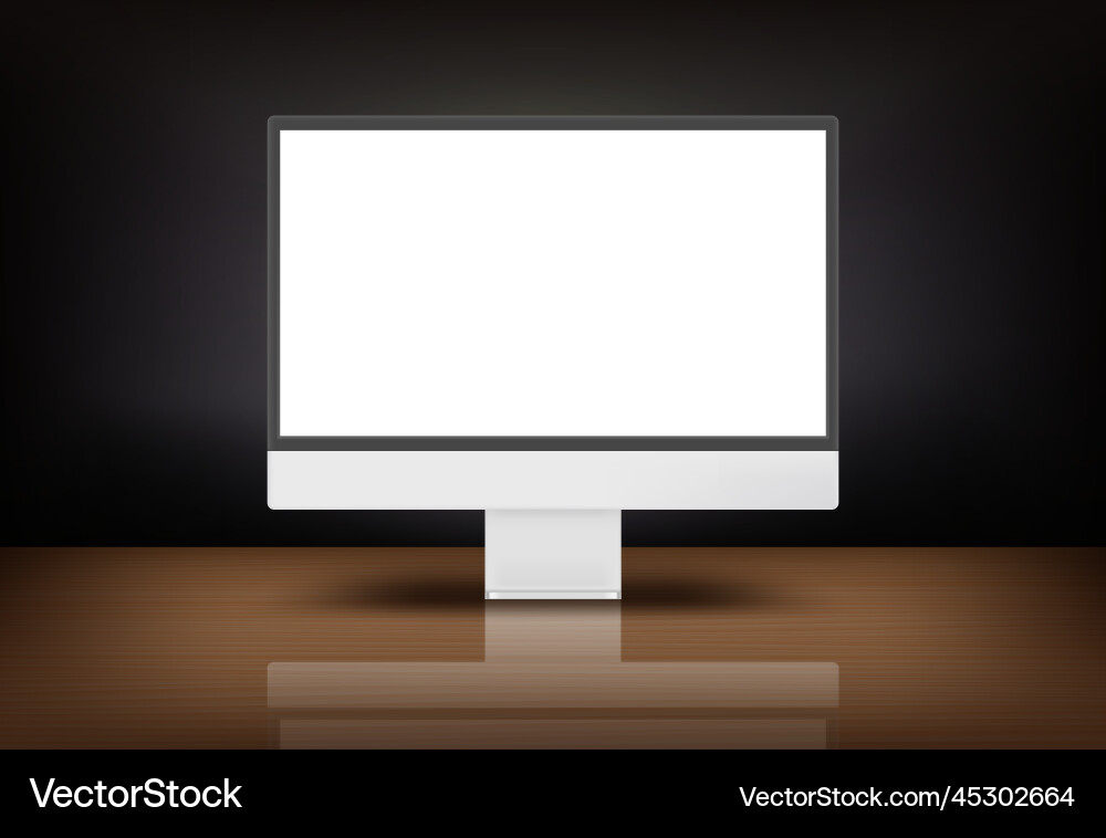 Personal computer with blank screen vector image