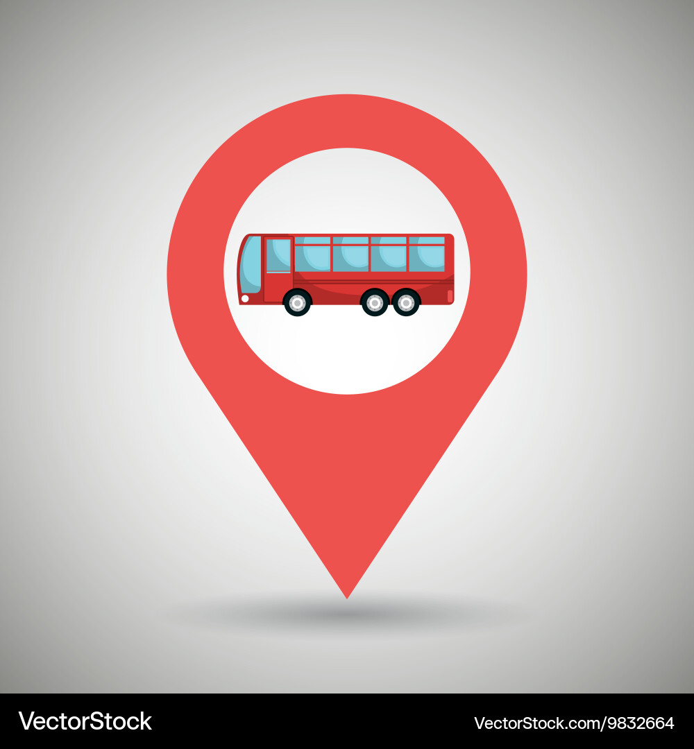 Red signal bus isolated icon design Vector Image