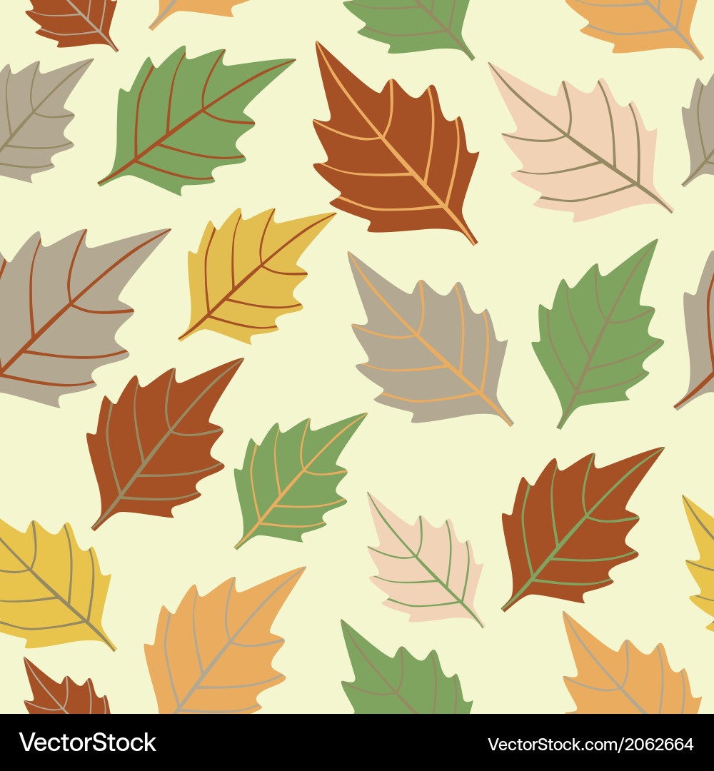 Seamless pattern with leafautumn leaf background Vector Image
