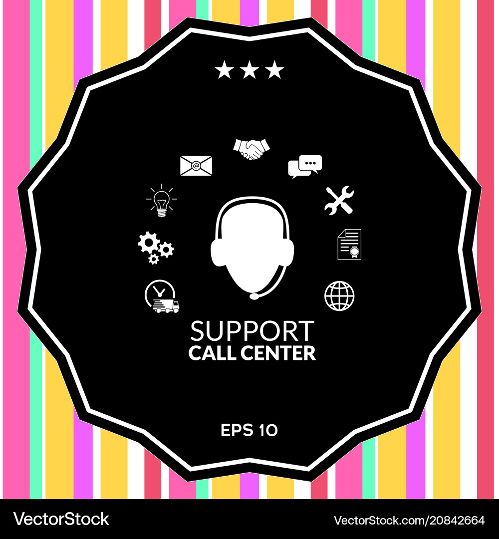 Technical support operator flat icon Technical support operator flat icon vector image