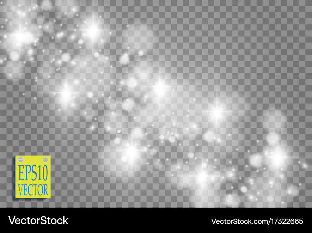 Abstract white bokeh effect explosion with sparks Vector Image
