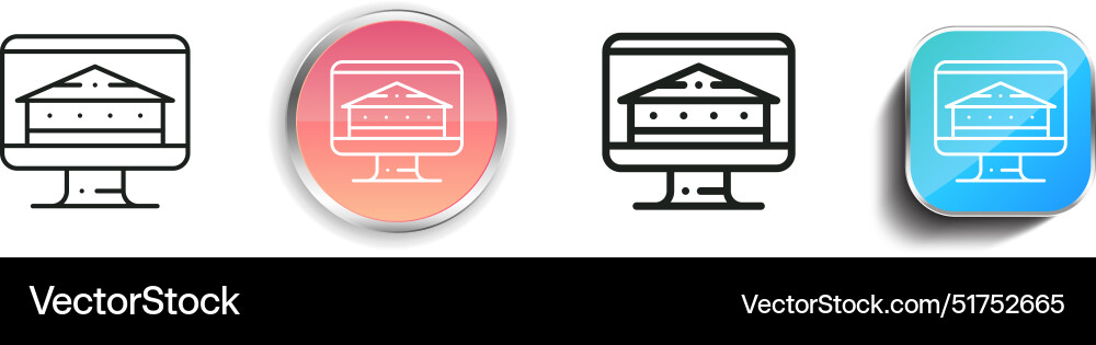 Banking icon thin linear regular and button style vector image