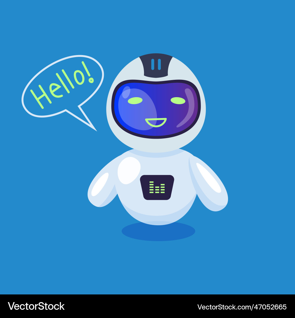 Cute chatbot or robot saying hello cartoon Cute chatbot or robot saying hello cartoon vector image