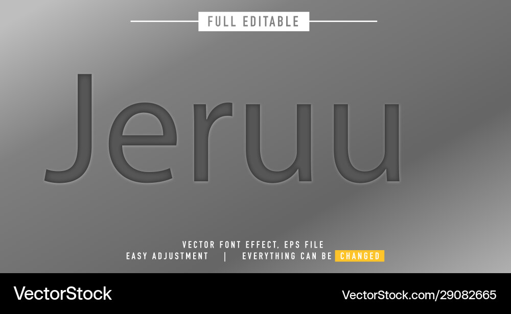 Emboss text effect design editable easy Vector Image