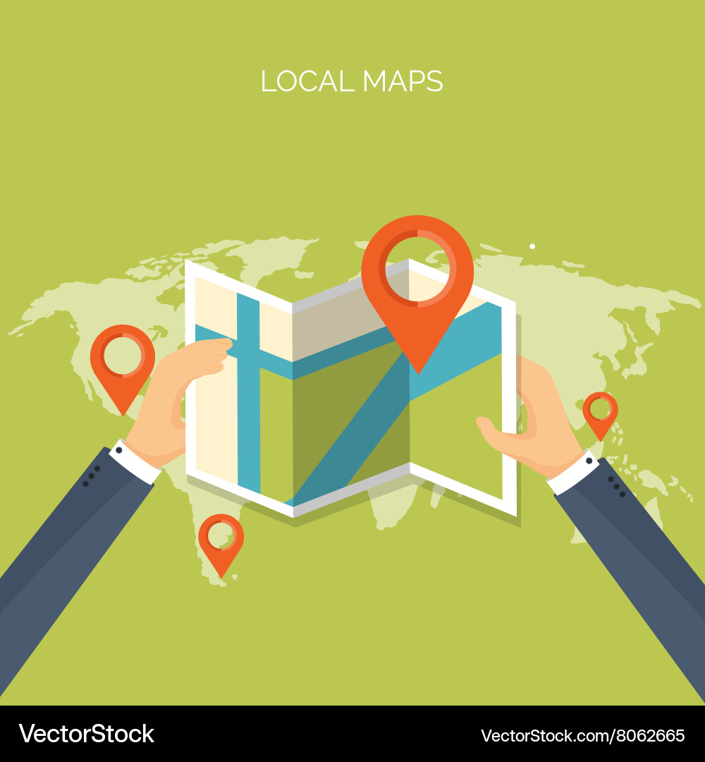 Flat background navigation vector image