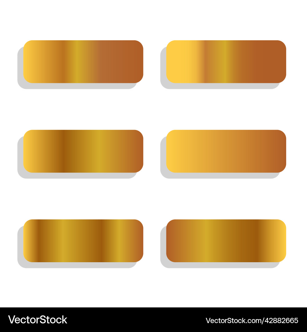 Golden Gradient Color Set Vector Image