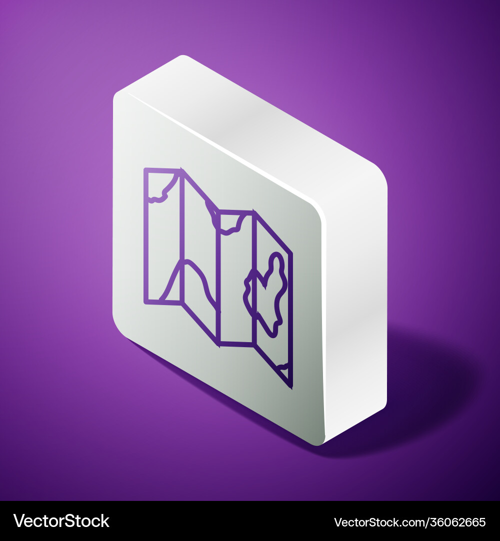 Isometric line location forest on a map Isometric line location forest on a map Vector Image