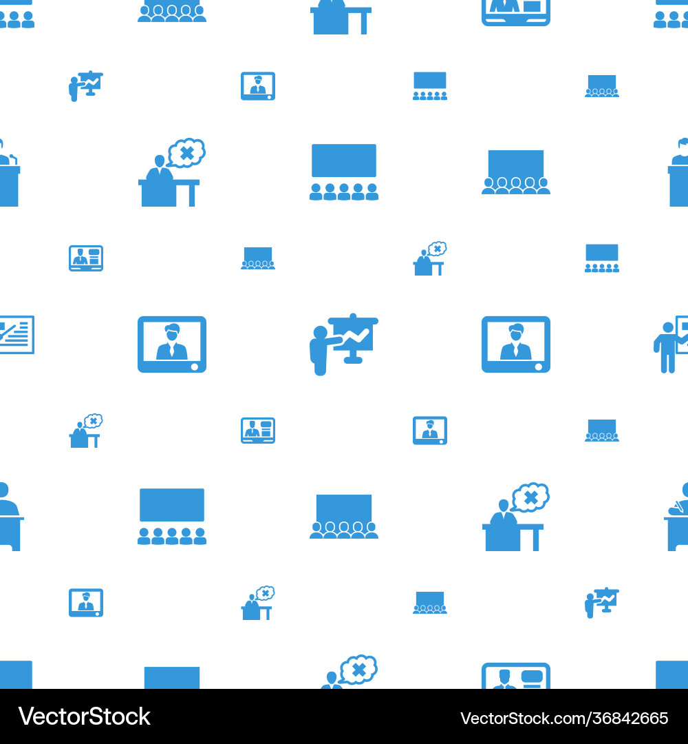 Lecture icons pattern seamless white background vector image