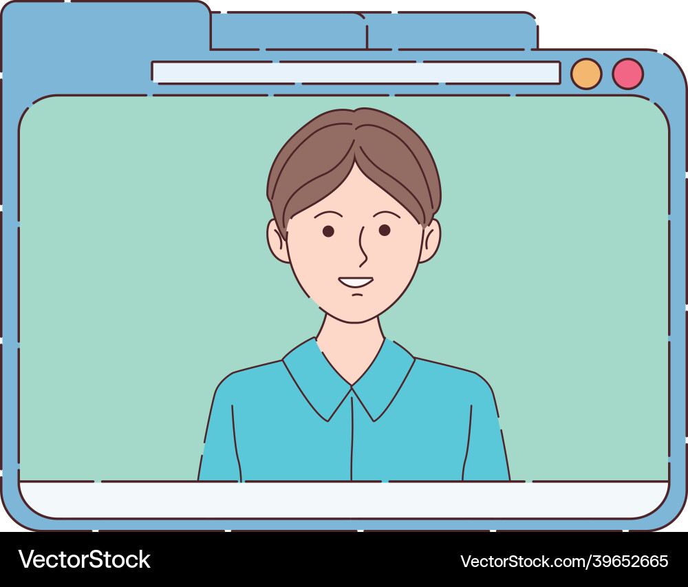 Man in webpage Vector Image
