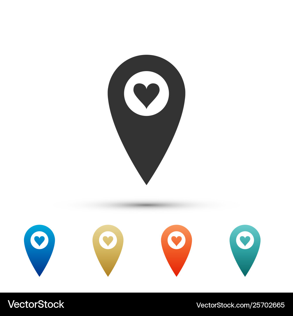 Map pointer with heart icon isolated on white Map pointer with heart icon isolated on white vector image