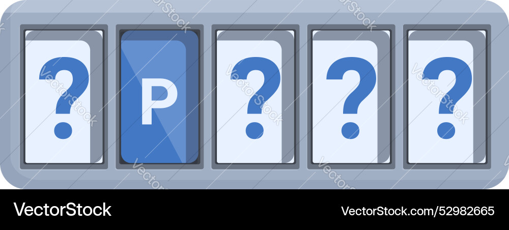 Parking system showing empty space with question vector image
