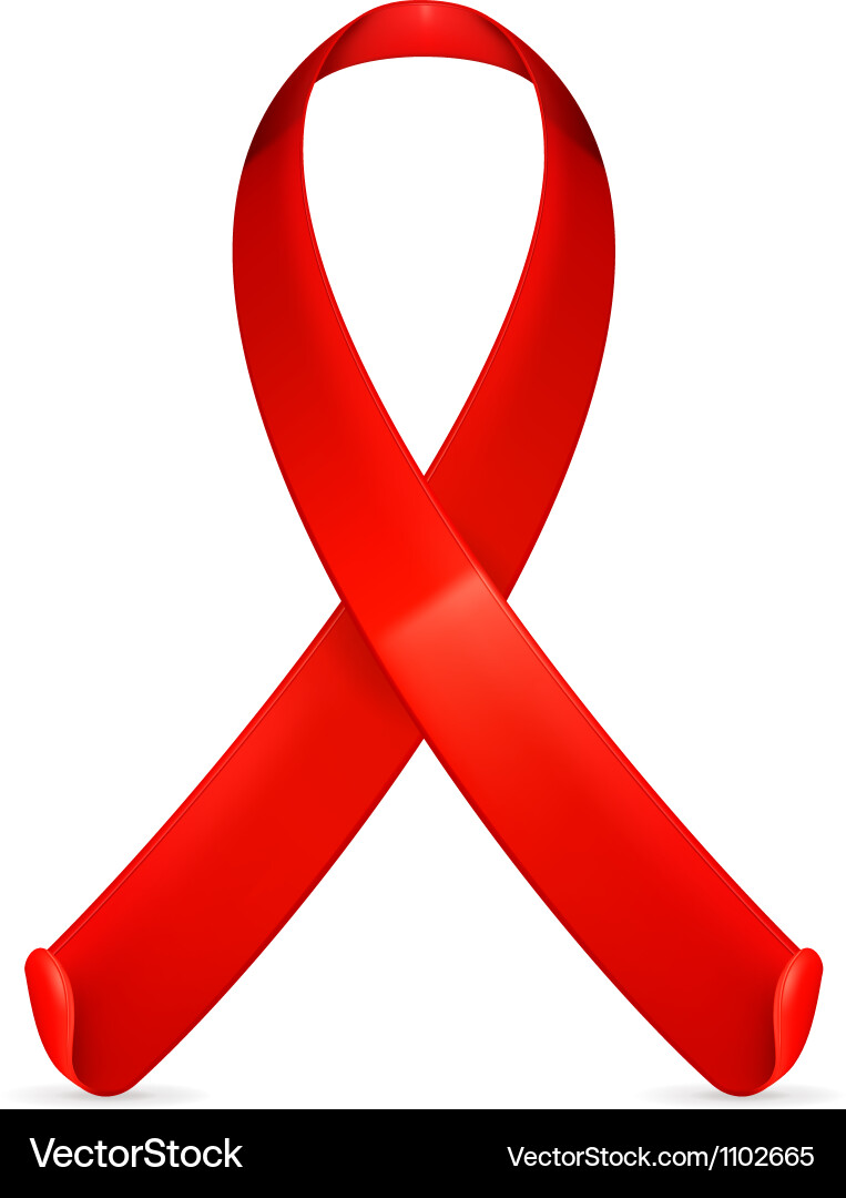 Red AIDS Ribbon Vector Image