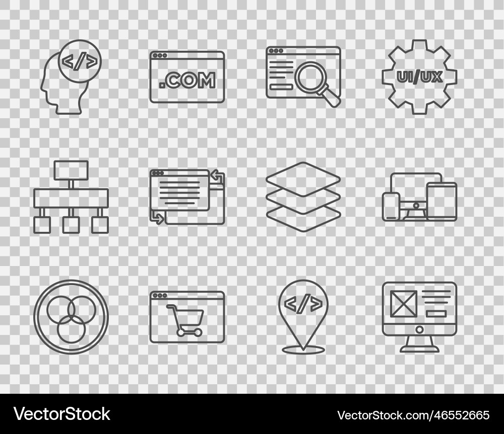 Set line rgb and cmyk color mixing ui ux design Set line rgb and cmyk color mixing ui ux design vector image