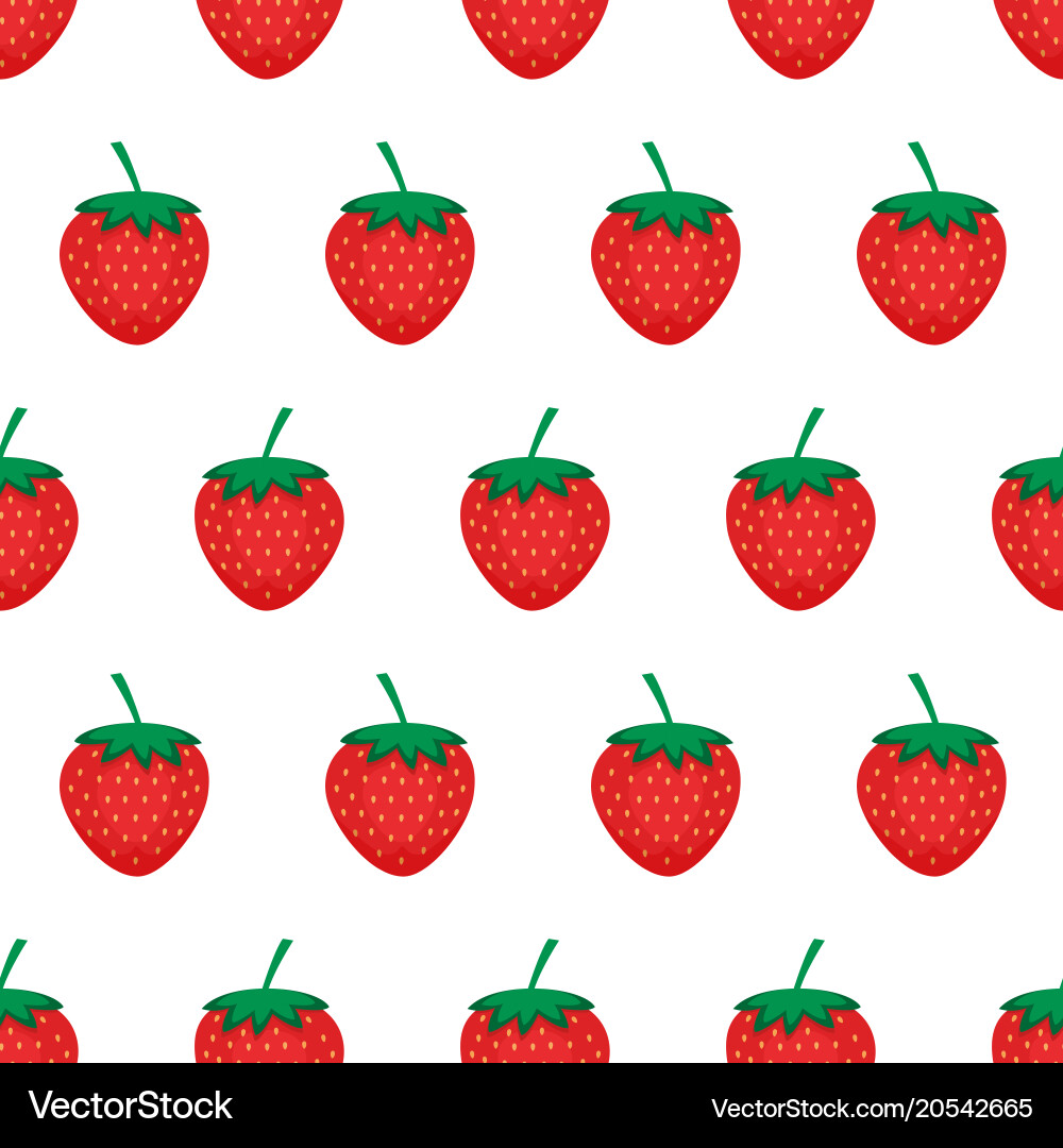 Strawberry background seamless pattern with red Vector Image