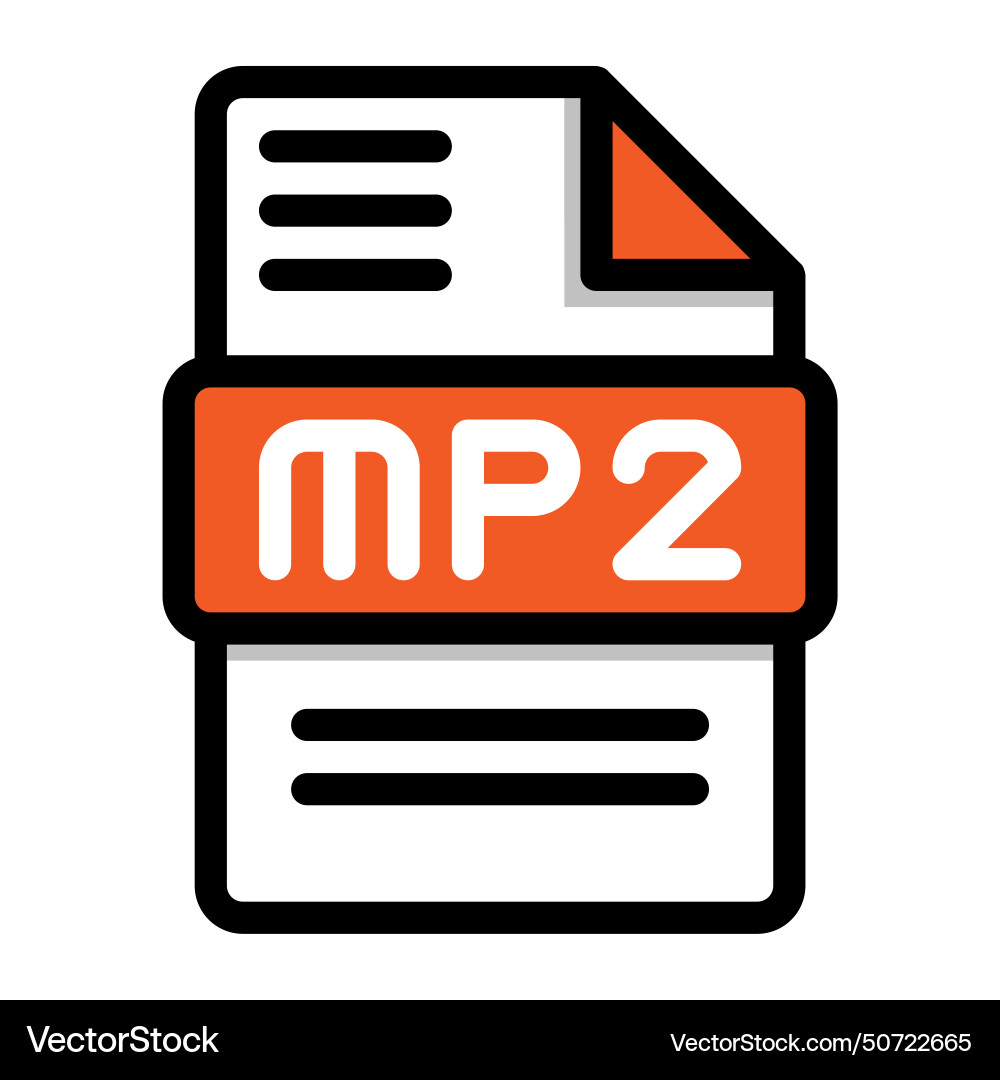Webmp2 file icon flat audio icons format Webmp2 file icon flat audio icons format vector image