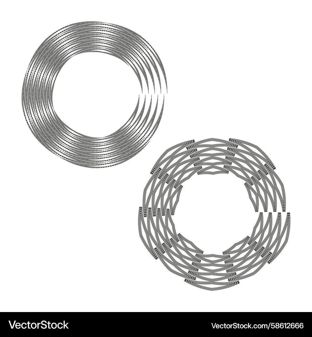 Abstract circle rings concentric line pattern Vector Image