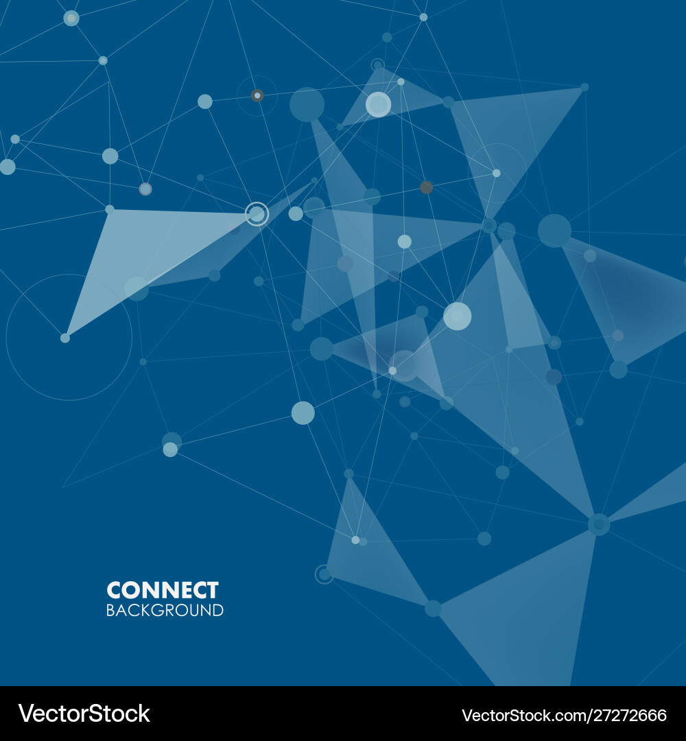 Abstract polygonal with connecting dots and lines Vector Image