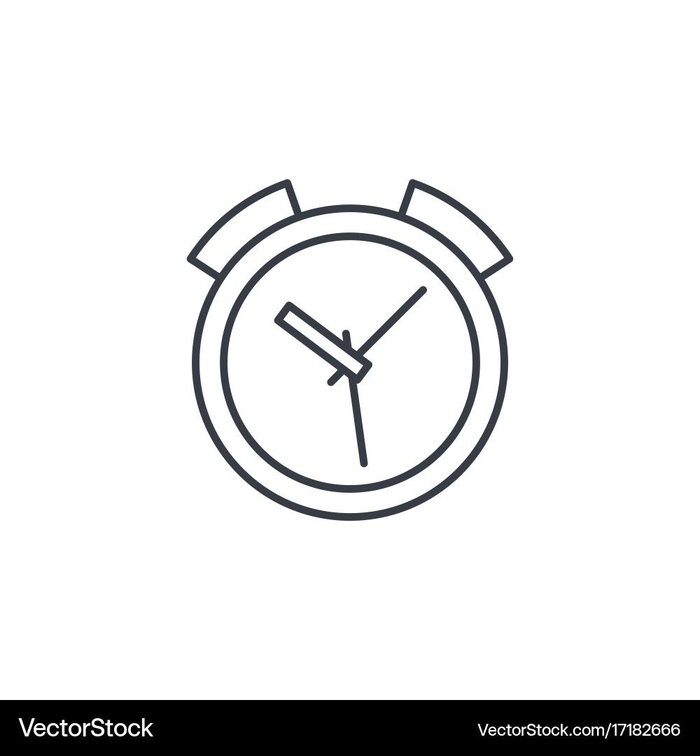 Alarm clock thin line icon linear symbol vector image