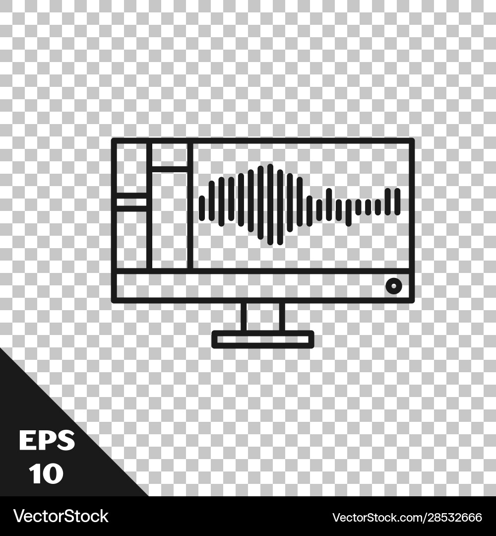 Black Line Sound oder Audio Recorder Editor Black Line Sound oder Audio Recorder Editor vektorbild