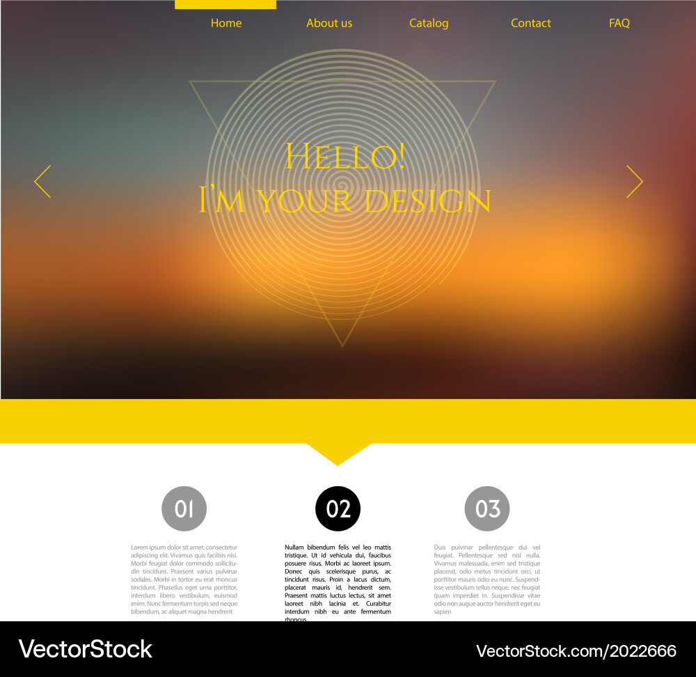 Blurred web design template vector image