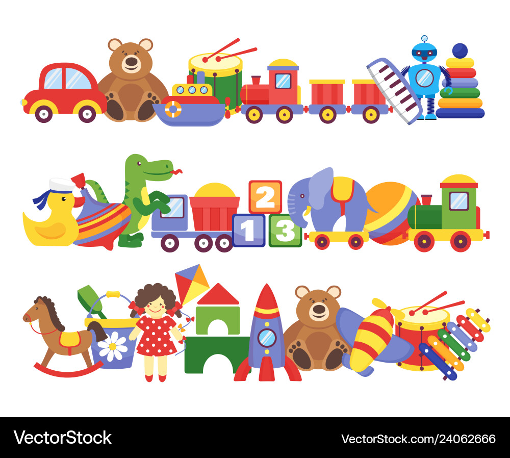 Colorful Toy Pile - Kids' Playtime Vector Image