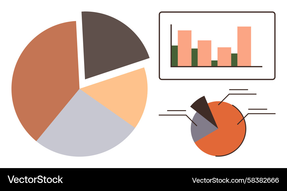 Data Analysis Charts & Graphs Vector Image