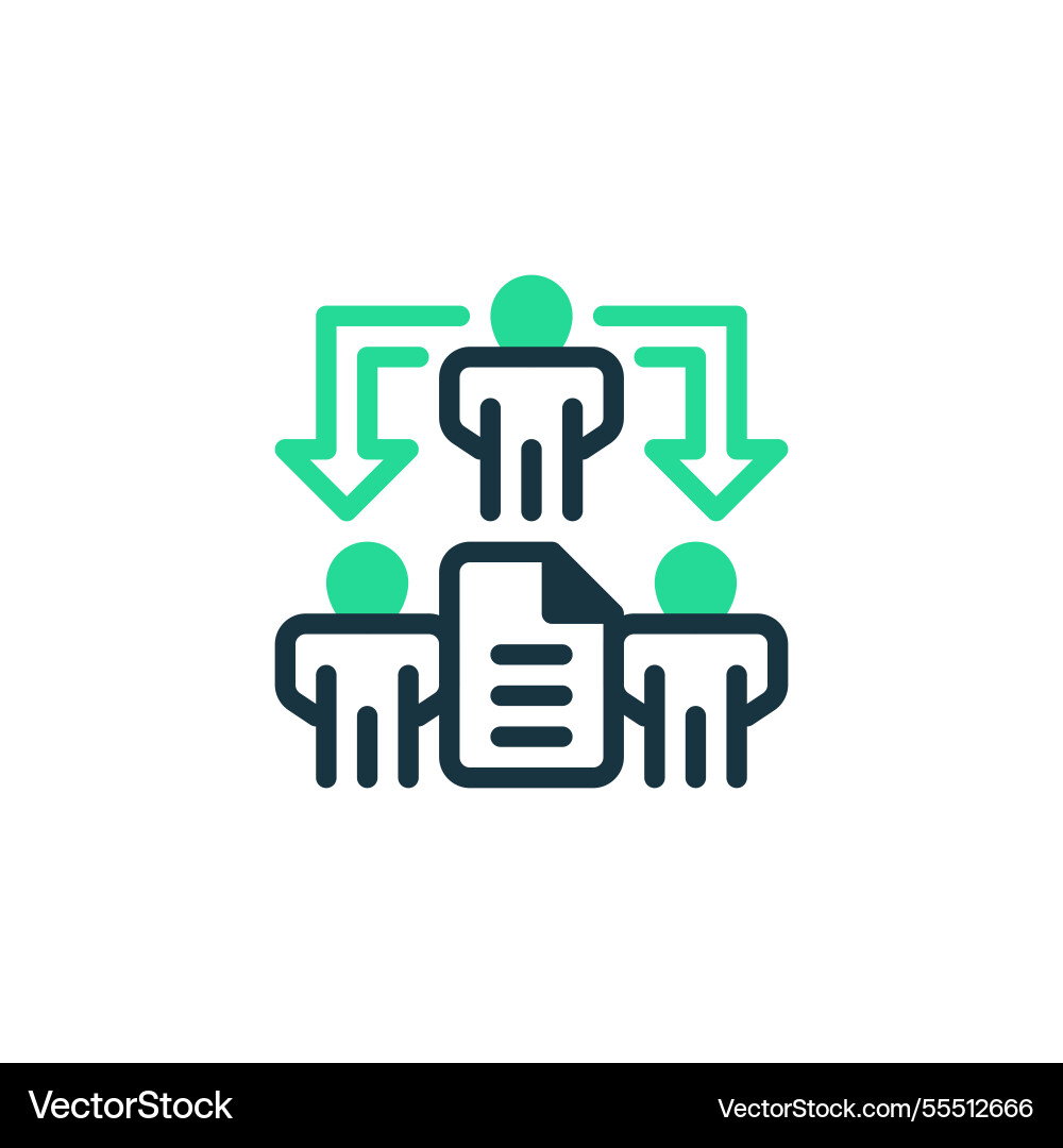 Delegation task two tone color icon linear style Delegation task two tone color icon linear style vector image