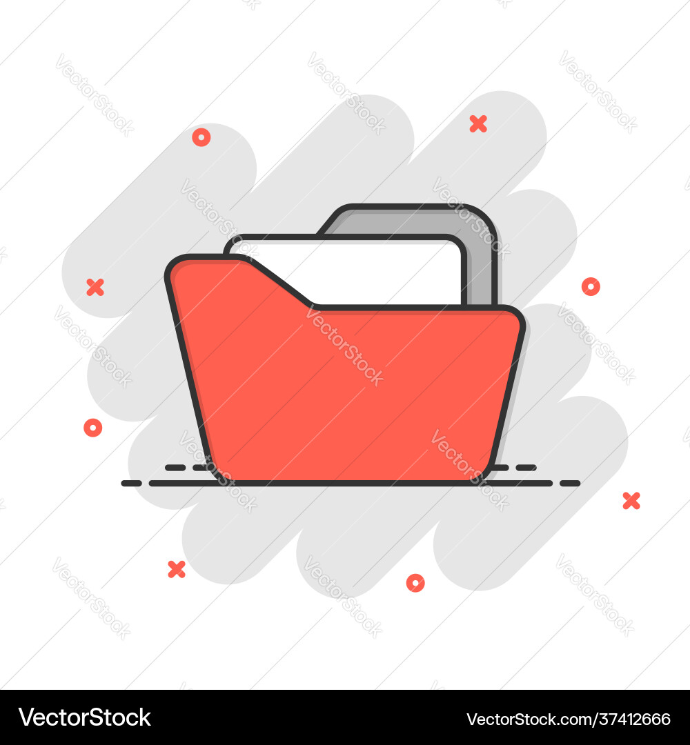 File folder icon in comic style documents archive File folder icon in comic style documents archive vector image