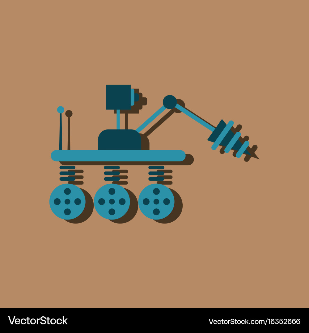 Flat icon design collection space robot vector image