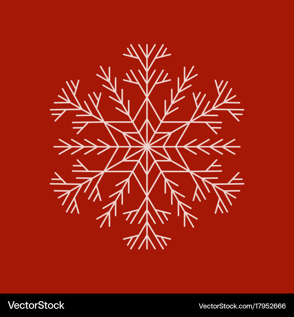 Flat on background of snowflake Vector Image