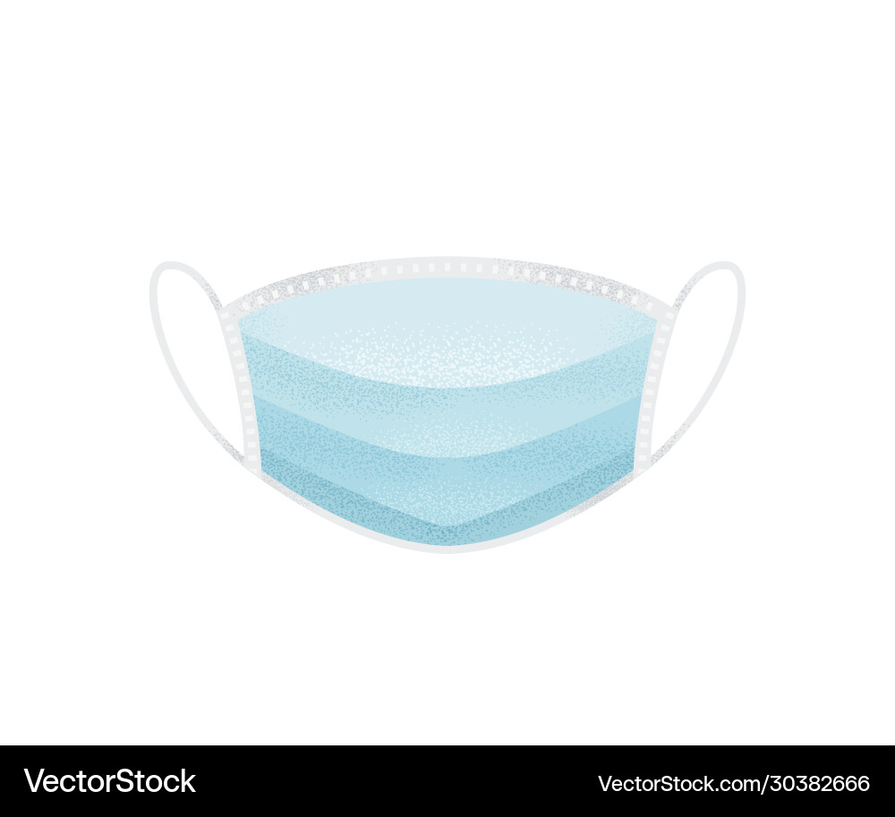 Flat protective medical face mask front Flat protective medical face mask front vector image