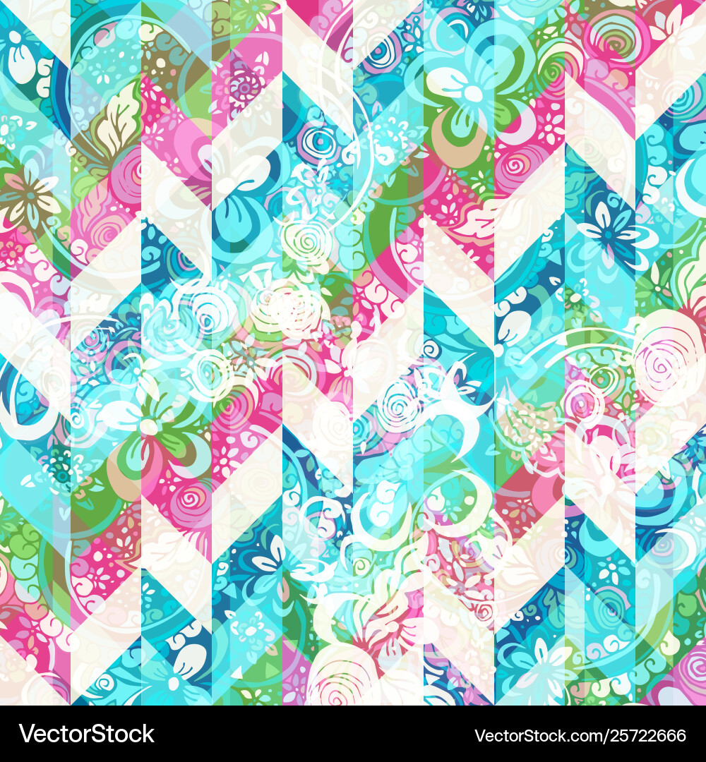 Geometric abstract pattern with doodle style vector image