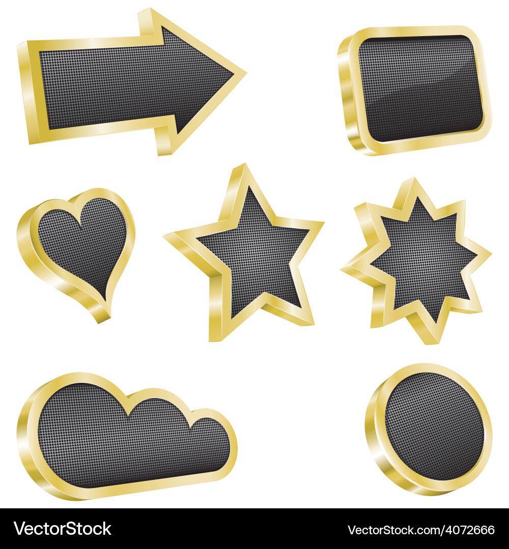 Golden design element set Vector Image