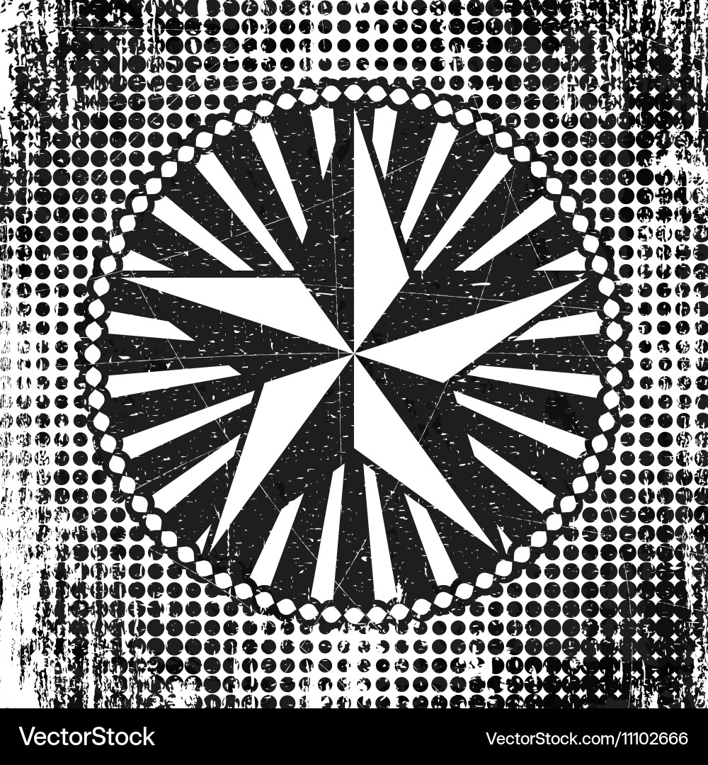 Halftone style dots background with circle frame Vector Image