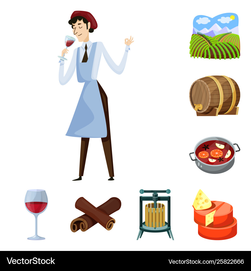 Isolated object grape and winery sign Isolated object grape and winery sign vector image