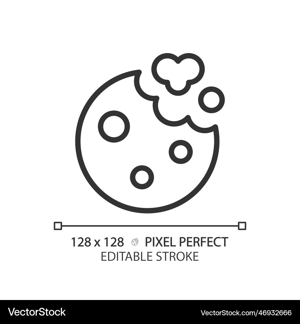Pixel Cookie Icon - Runder Biscuit Vektorbild