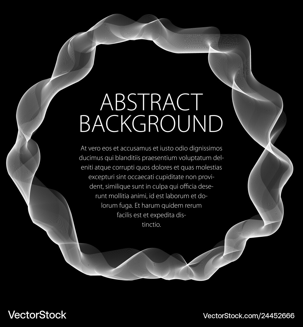 Round smooth linear frame of wavy lines abstract Round smooth linear frame of wavy lines abstract vector image