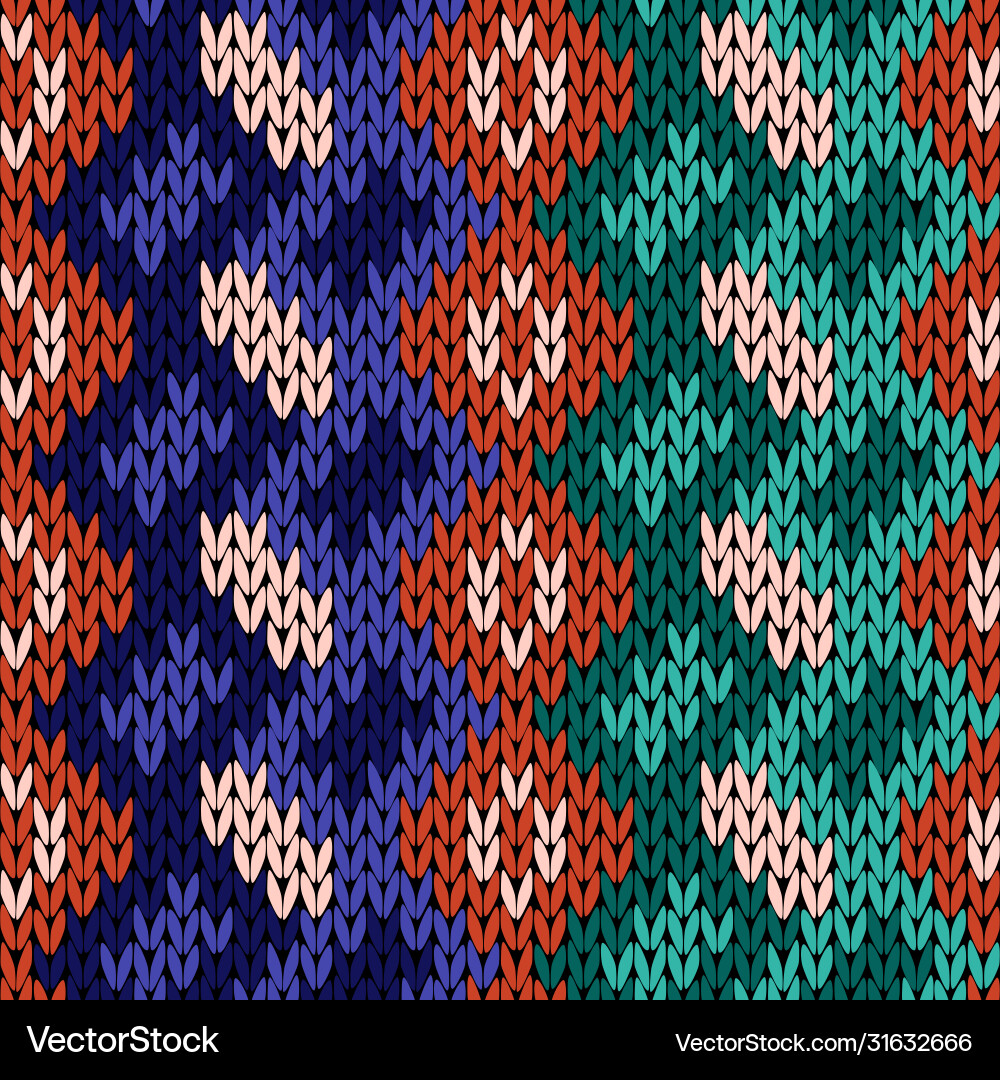 Seamless knitted color pattern Seamless knitted color pattern vector image
