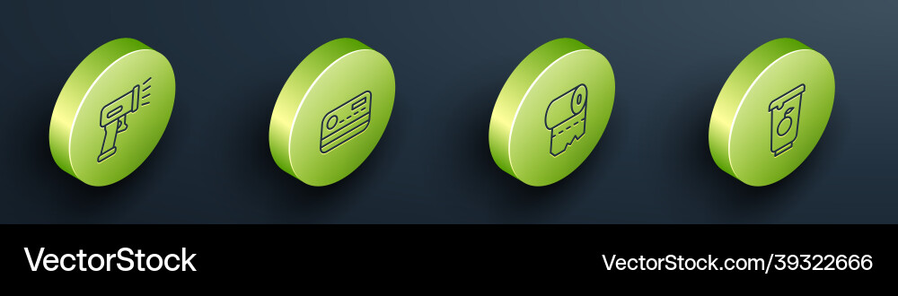 Set isometric line scanner scanning bar code Set isometric line scanner scanning bar code vector image