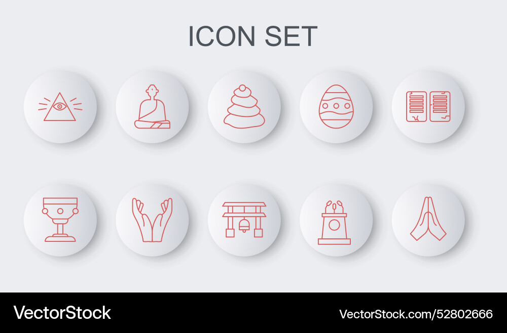 Set line hands in praying position christian Set line hands in praying position christian Vector Image