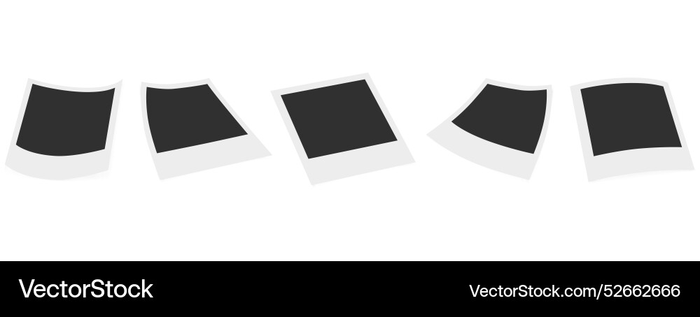 Set of paper photo frame mockups in different Vector Image