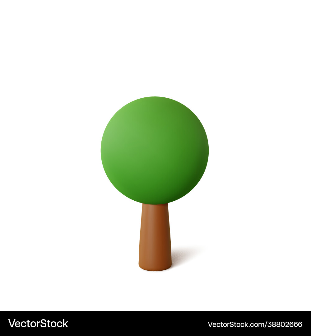 Tree isolated on a white background 3d rendering Tree isolated on a white background 3d rendering Vector Image