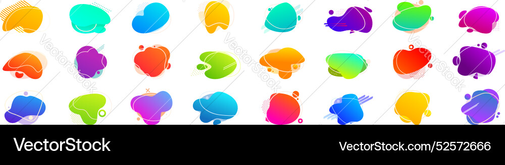 Vivid blob icons set collection of modern Vivid blob icons set collection of modern vector image