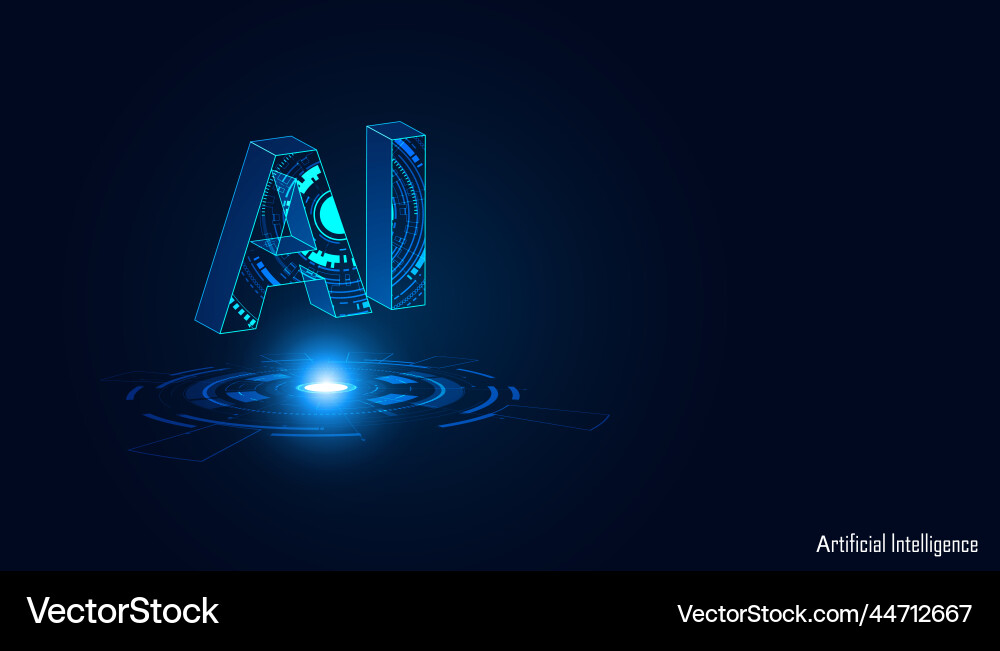 Abstract artificial intelligence on atomic Abstract artificial intelligence on atomic vector image