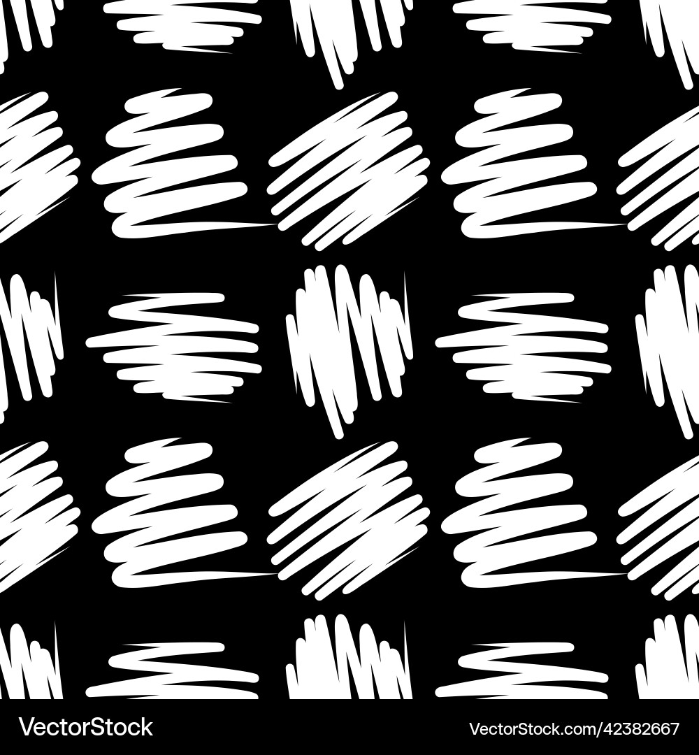 Black and white pattern with scribbles strokes vector image