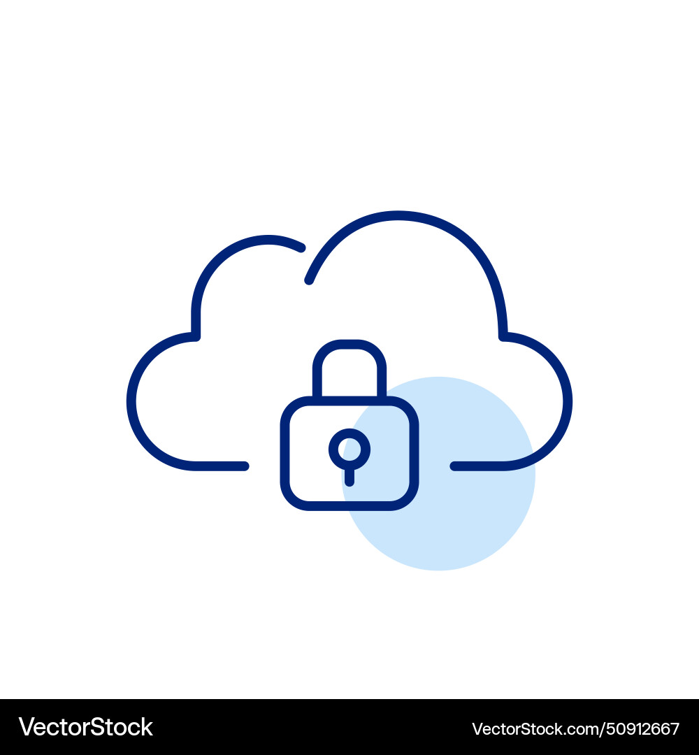 Cloud and lock data security encrypted access Vector Image