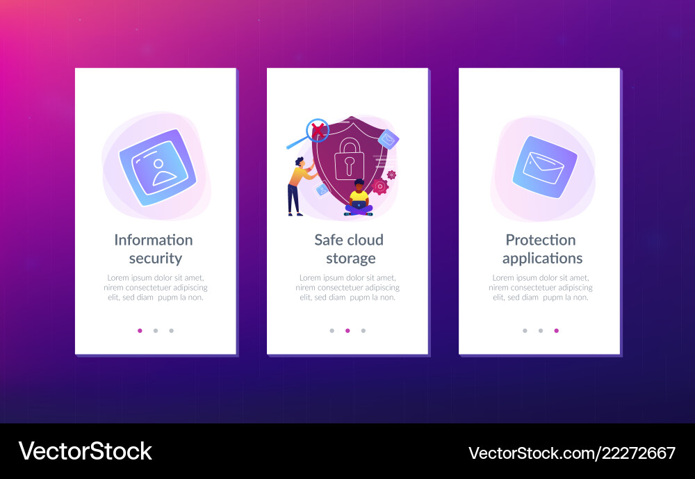Cloud computing security app interface template Cloud computing security app interface template vector image