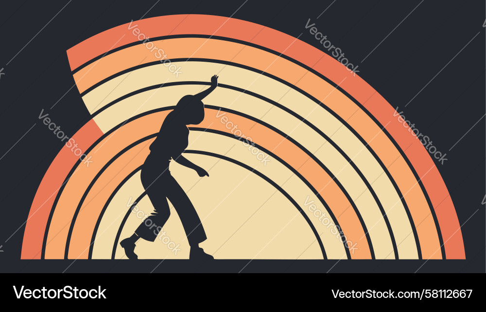 Dynamic Runner with Long Shadow Vector Image